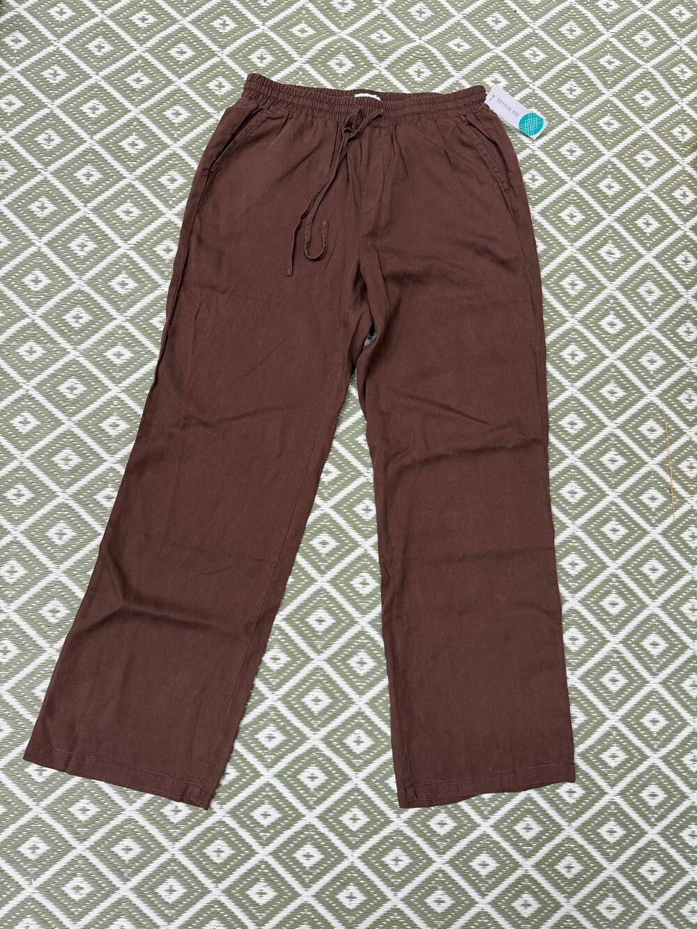 Market and Spruce Brown Linen Pants Medium NWT
